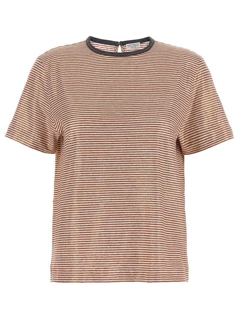 Brunello Cucinelli Brunello Cucinelli Shiny Collar Detail T-shirt