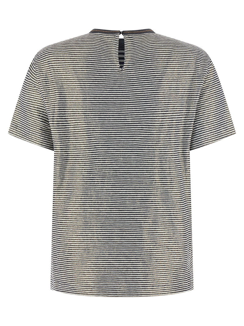 Brunello Cucinelli Shiny Collar Detail T-shirt Variant 2 | Urbalenti™ NYC