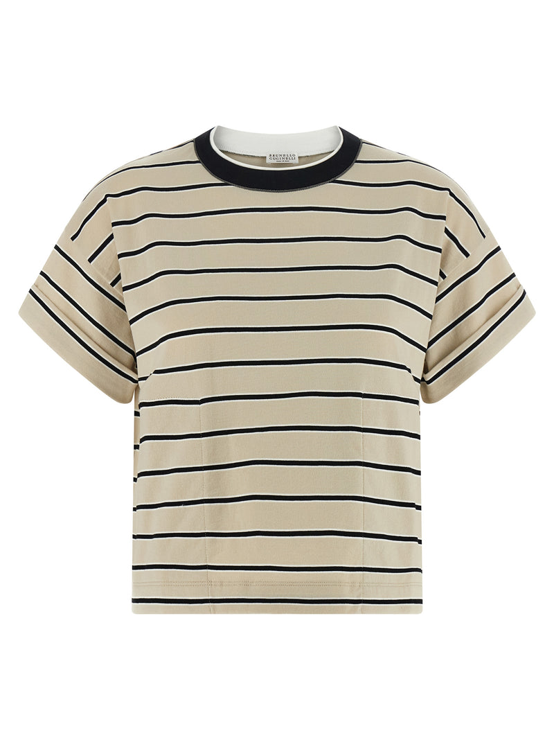 Brunello Cucinelli Shiny Trims T-shirt | Urbalenti™ NYC