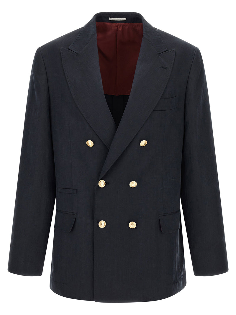 Brunello Cucinelli Brunello Cucinelli Silk Twill And Linen Délavé Blazer
