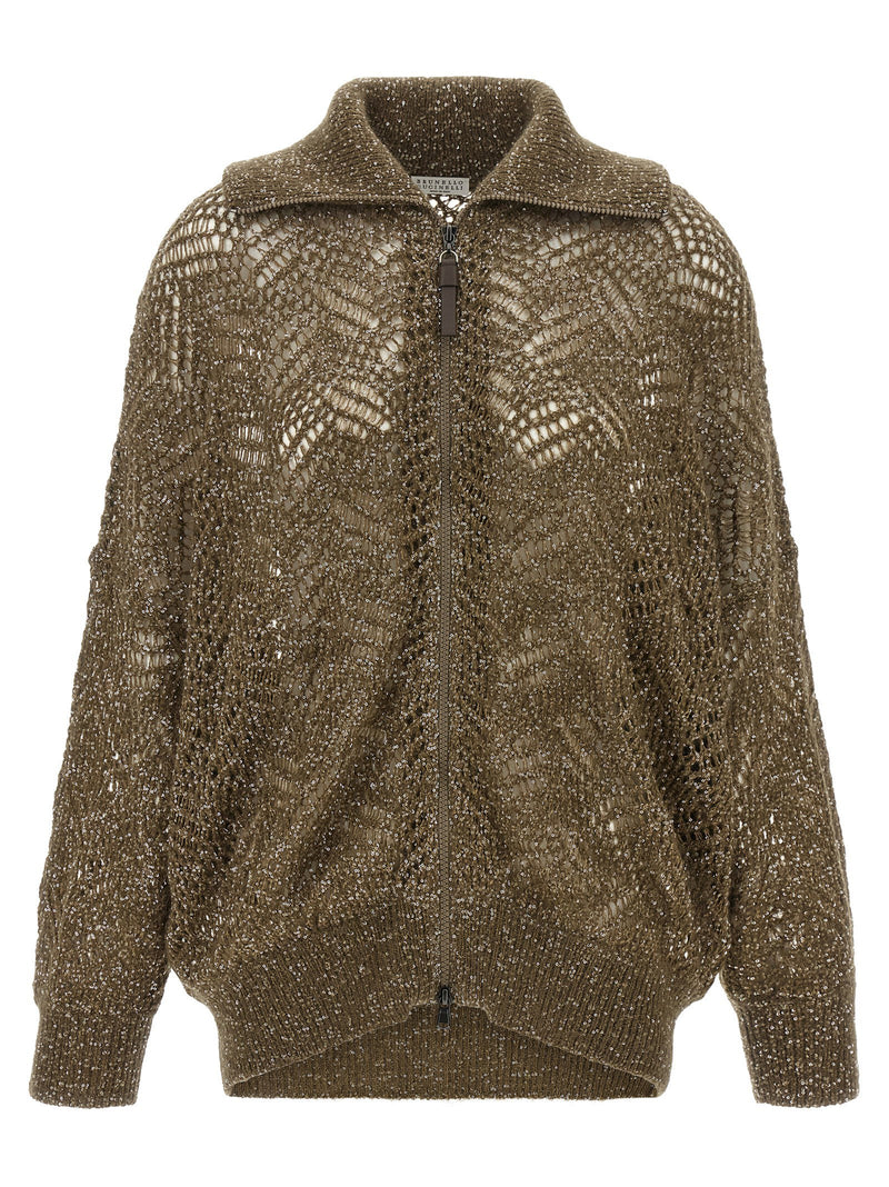 Brunello Cucinelli Brunello Cucinelli Dazzling Abstract Leaf Cardigan