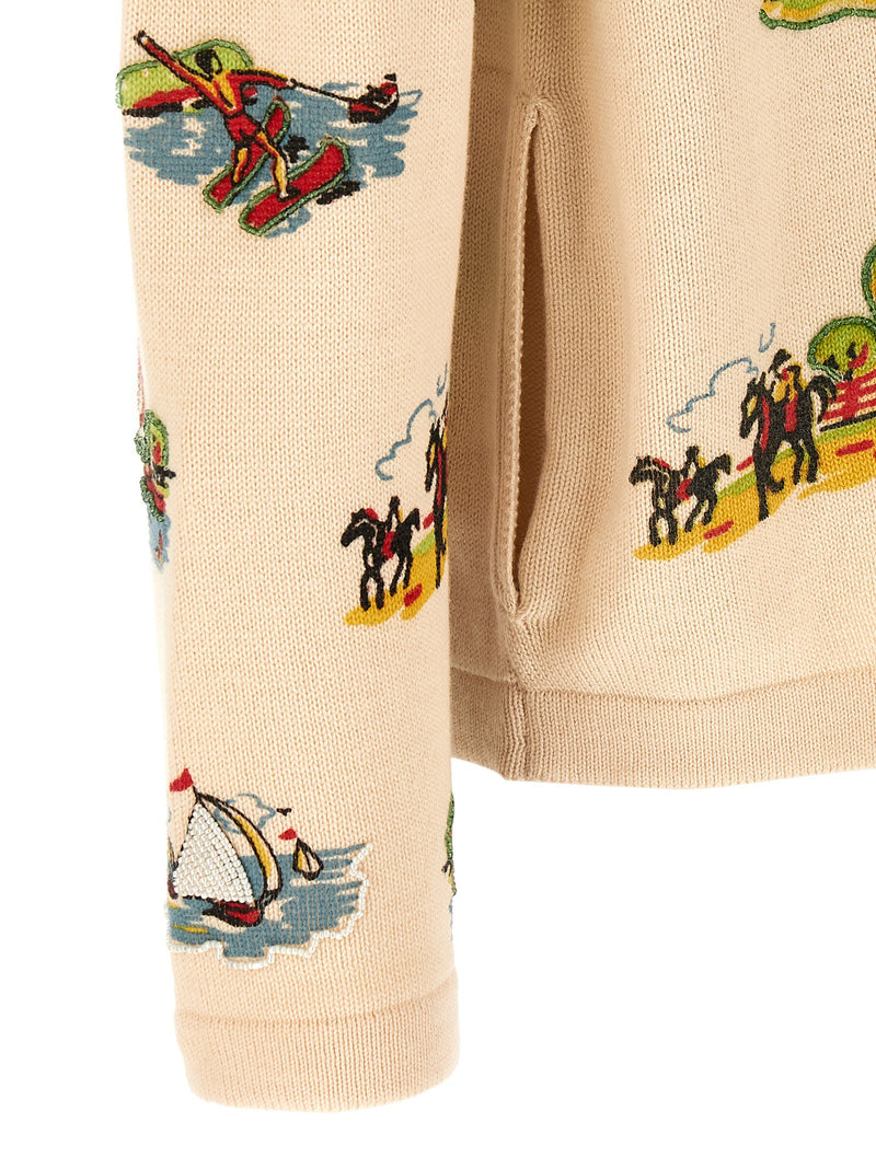 Bode Bode Beaded Camp Cardigan