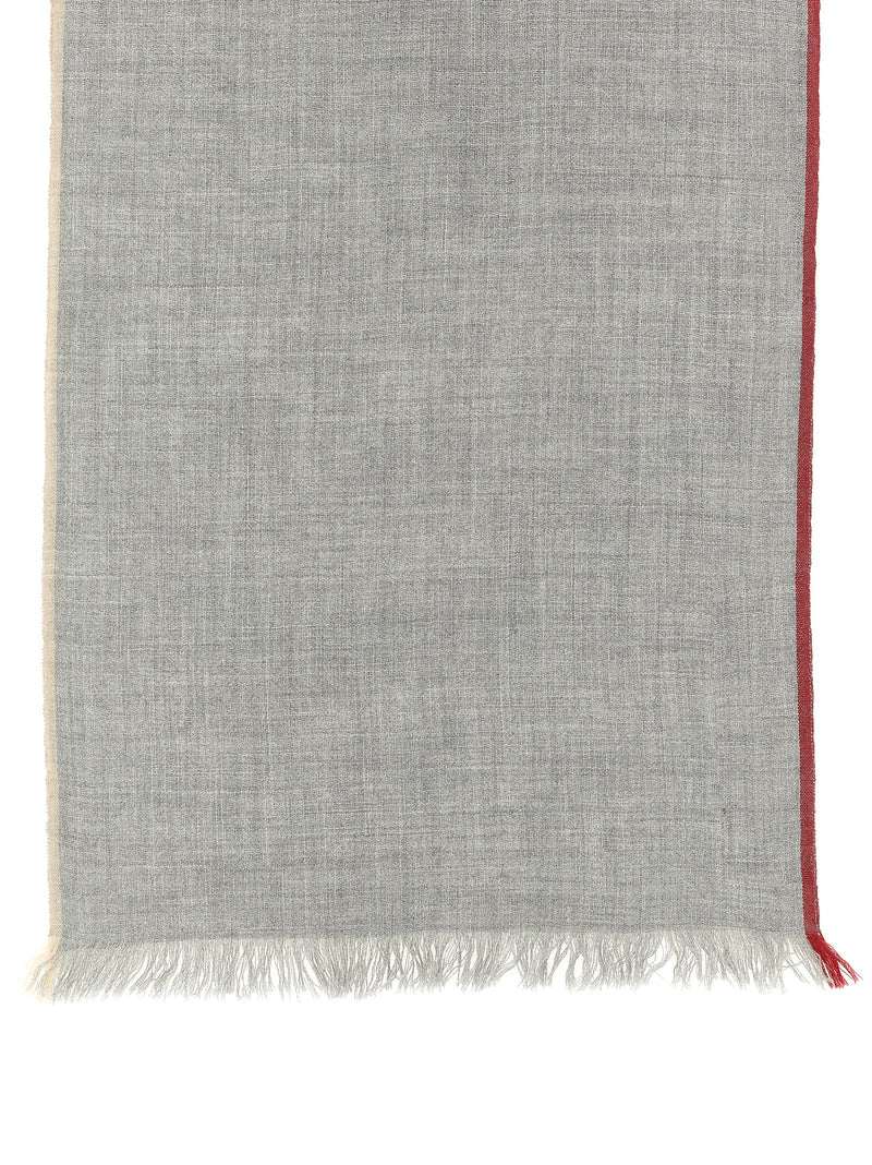 Brunello Cucinelli Brunello Cucinelli Contrast Border Scarf