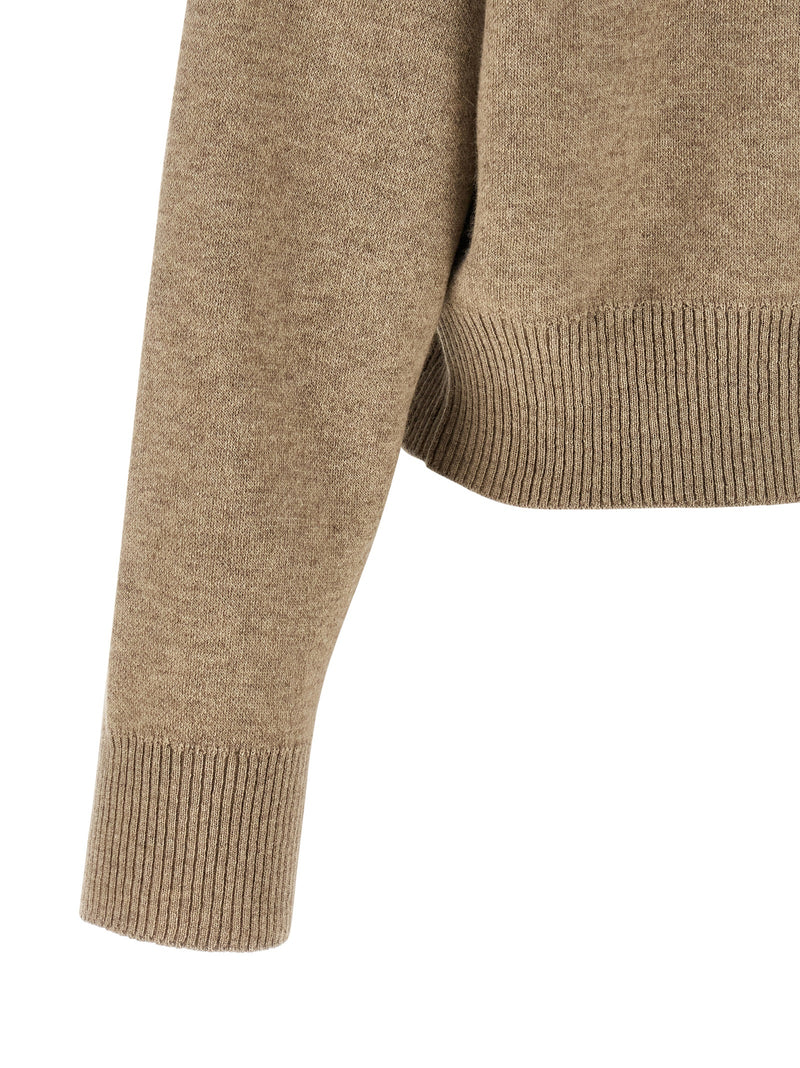 Brunello Cucinelli Brunello Cucinelli Shiny Zipper Pull Wool Cardigan