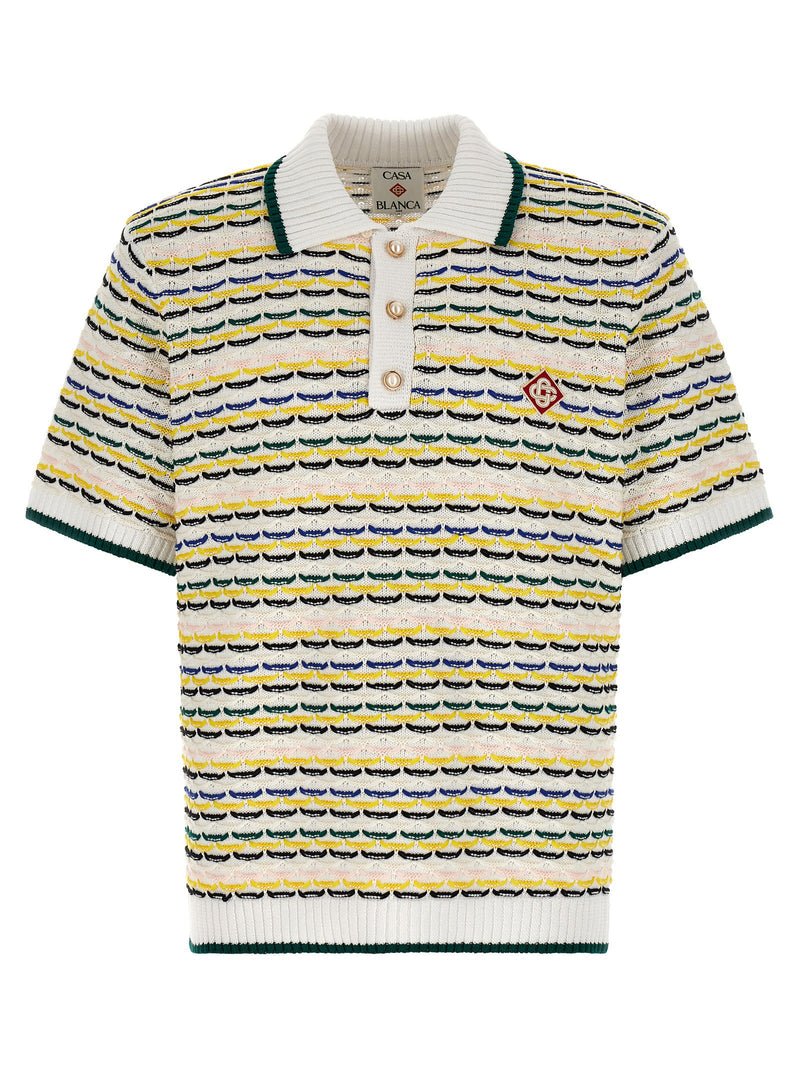 Casablanca Casablanca Tuck Stitch Polo Shirt