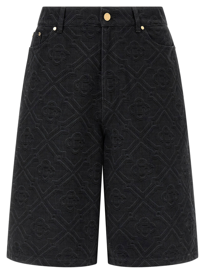 Casablanca Casablanca Laser Monogram Denim Bermuda Shorts