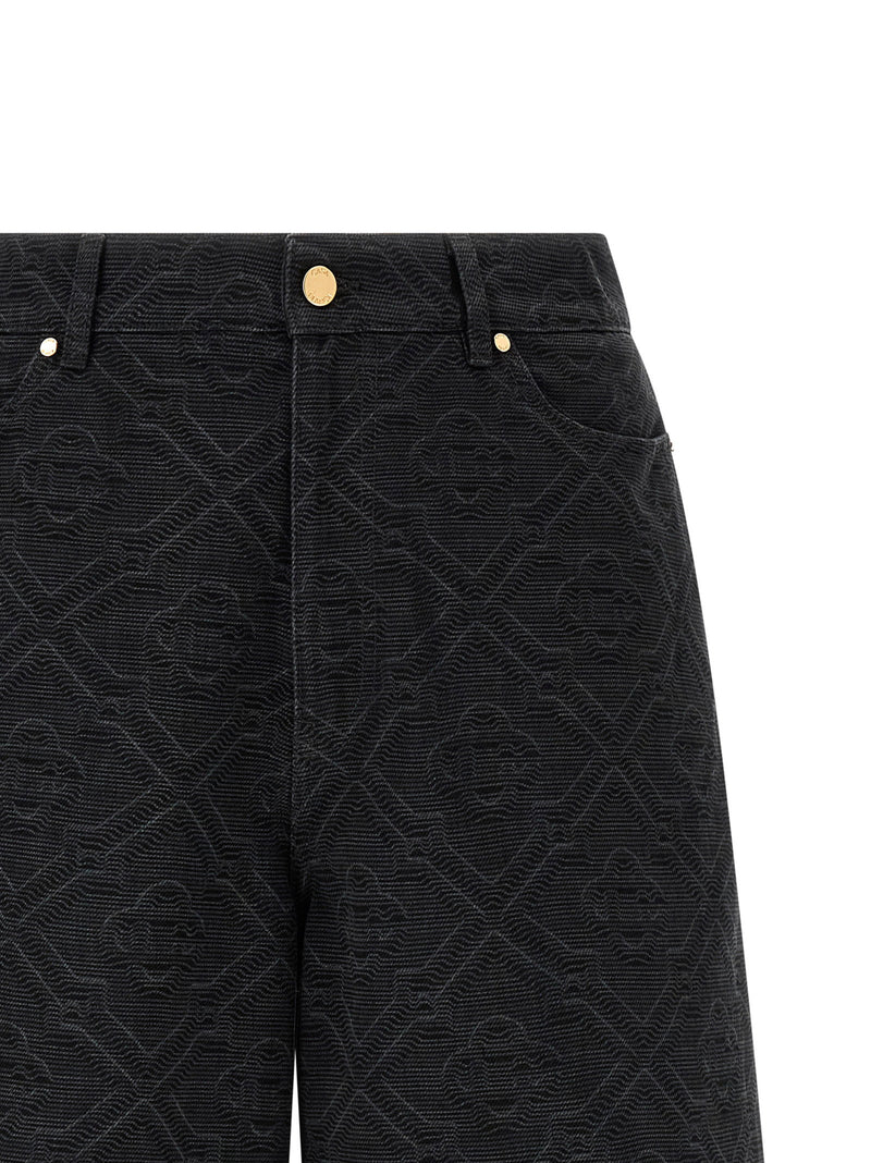 Casablanca Casablanca Laser Monogram Denim Bermuda Shorts