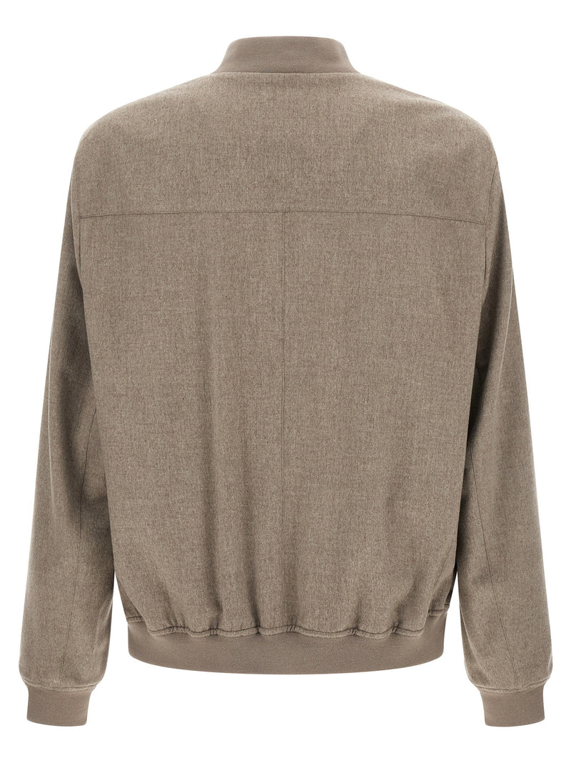 Brunello Cucinelli Brunello Cucinelli Light Flannel Bomber Jacket