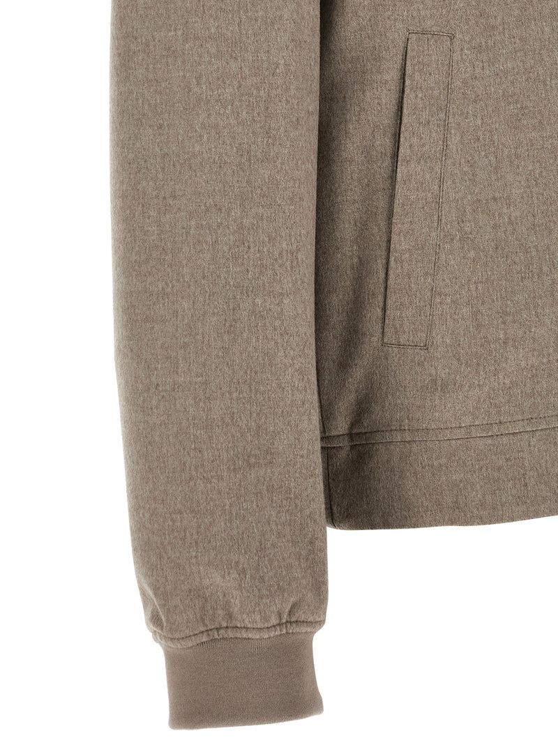 Brunello Cucinelli Brunello Cucinelli Light Flannel Bomber Jacket