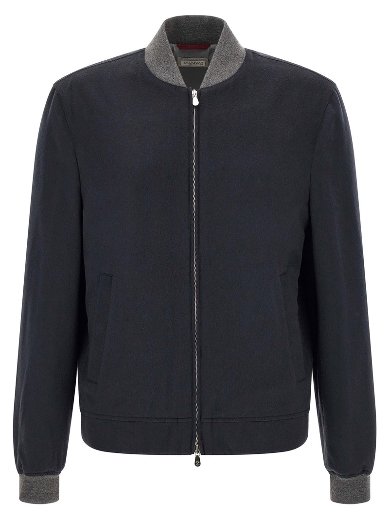 Brunello Cucinelli Brunello Cucinelli Light Flannel Bomber Jacket