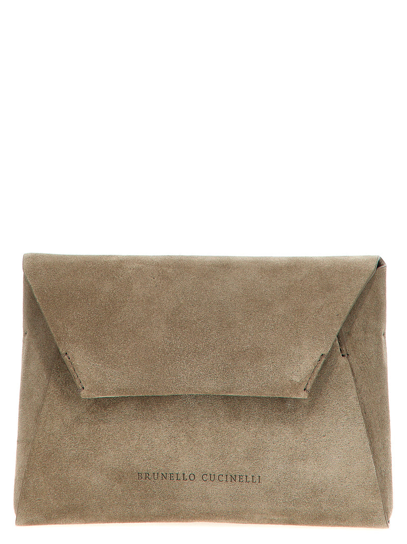 Brunello Cucinelli Monile Suede Clutch Bag | Urbalenti™ NYC