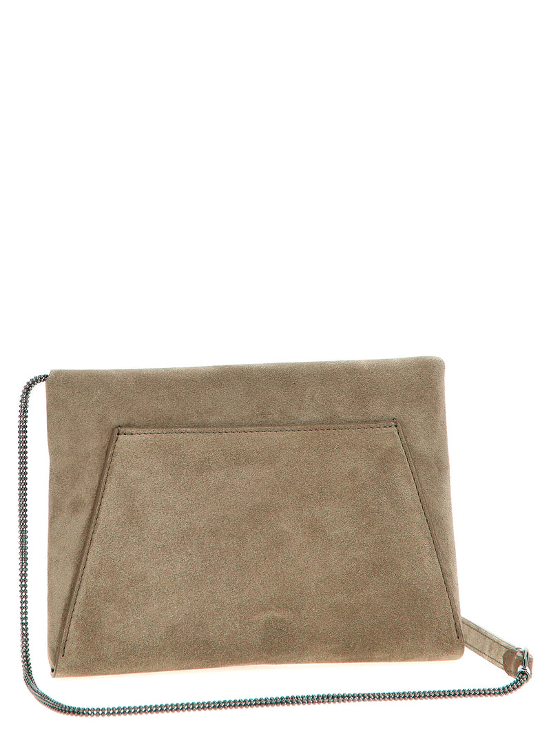 Brunello Cucinelli Monile Suede Clutch Bag | Urbalenti™ NYC