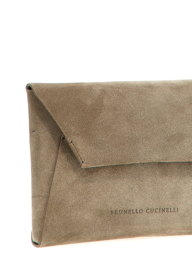 Brunello Cucinelli Monile Suede Clutch Bag | Urbalenti™ NYC