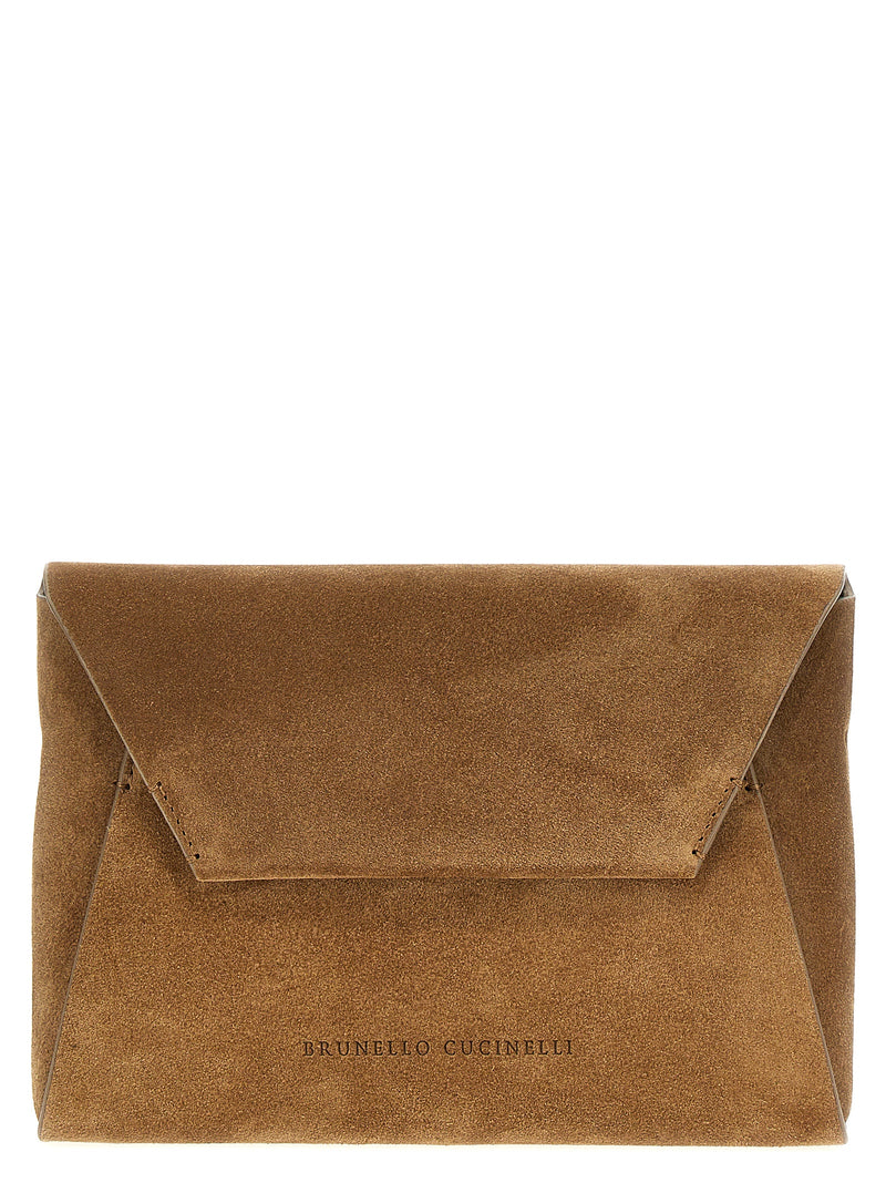 Brunello Cucinelli Brunello Cucinelli Monile Suede Clutch Bag