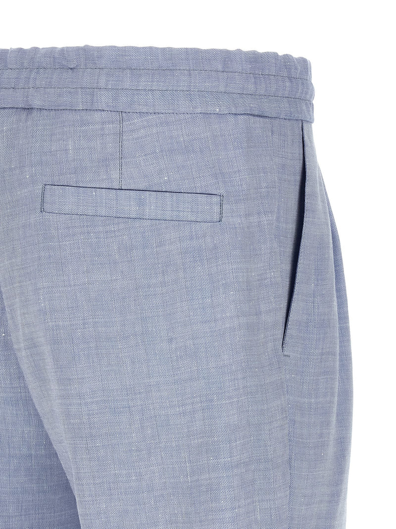 Brunello Cucinelli Linen And Wool Chevron Bermuda Shorts | Urbalenti | U... | Urbalenti™ NYC