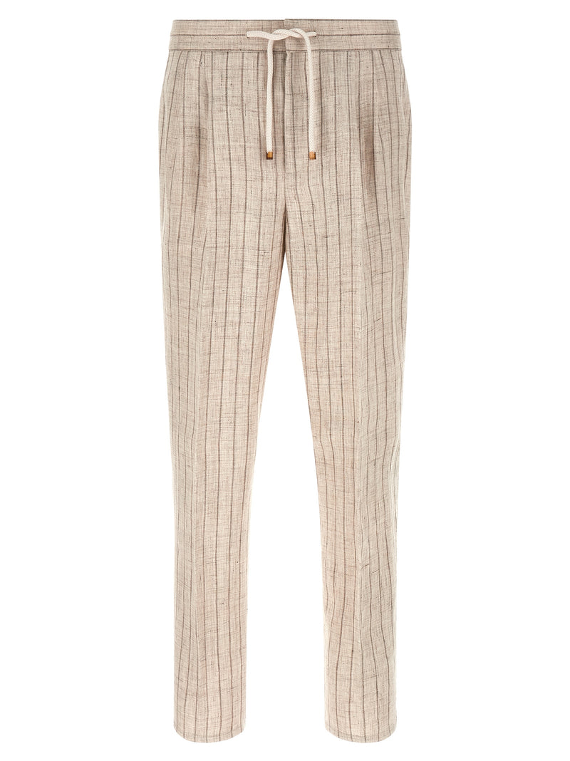 Brunello Cucinelli Brunello Cucinelli Striped Linen Trousers