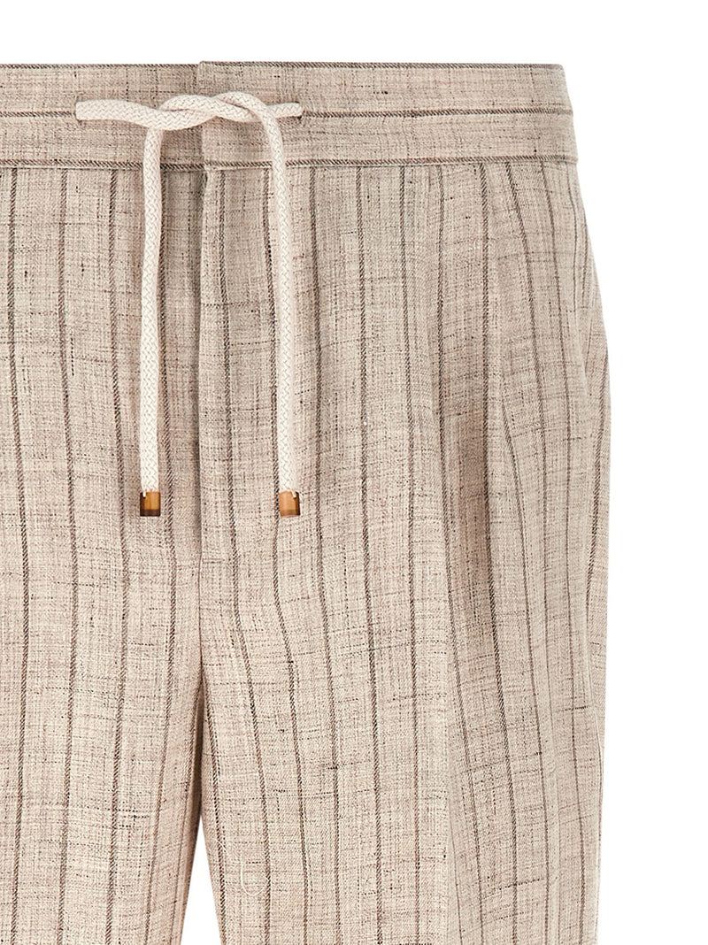 Brunello Cucinelli Brunello Cucinelli Striped Linen Trousers
