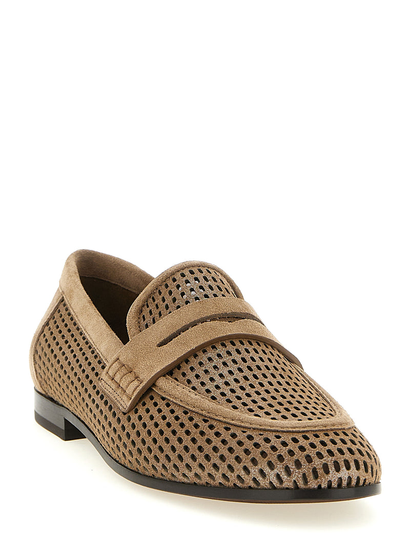 Brunello Cucinelli Sparkling Net Loafers | Urbalenti™ NYC