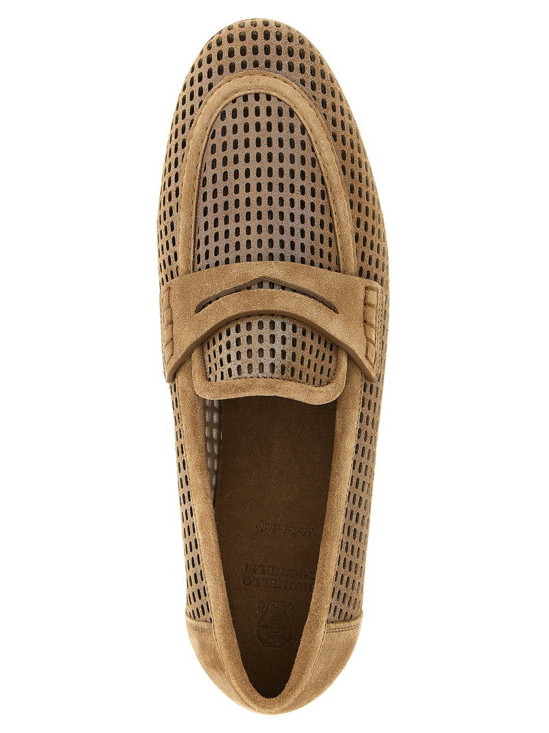 Brunello Cucinelli Sparkling Net Loafers | Urbalenti™ NYC