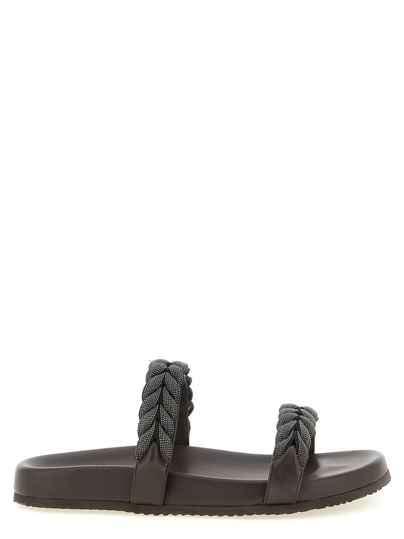 Brunello Cucinelli Brunello Cucinelli Precious Braided Straps Sandals