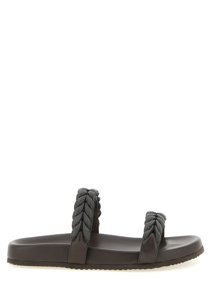 Brunello Cucinelli Brunello Cucinelli Precious Braided Straps Sandals