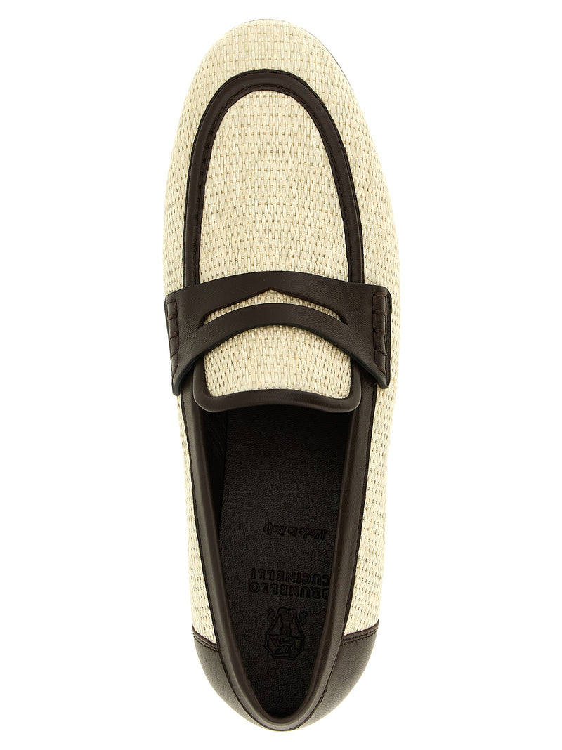 Brunello Cucinelli Raffia Loafers | Urbalenti™ NYC