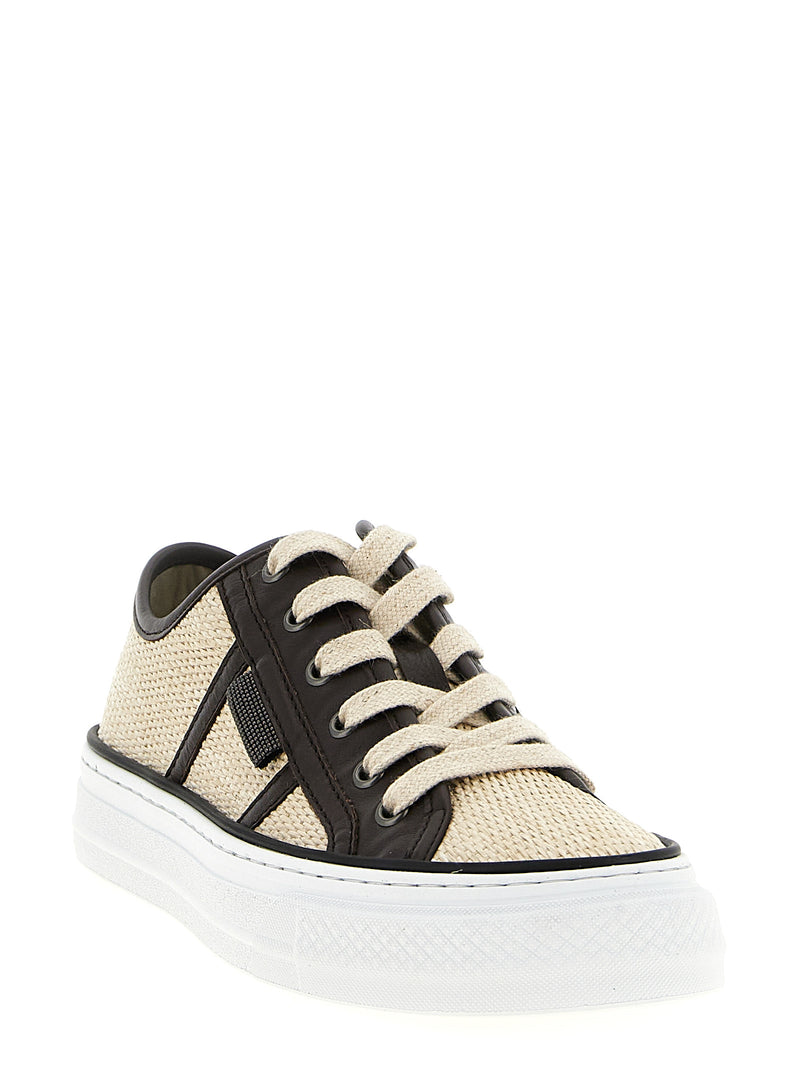 Brunello Cucinelli Shiny Tab Sneakers | Urbalenti™ NYC