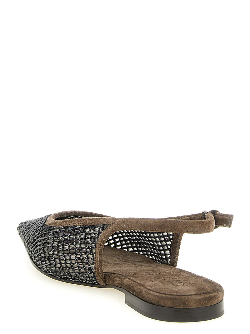 Brunello Cucinelli Brunello Cucinelli Precious Net Embroidery Slingback