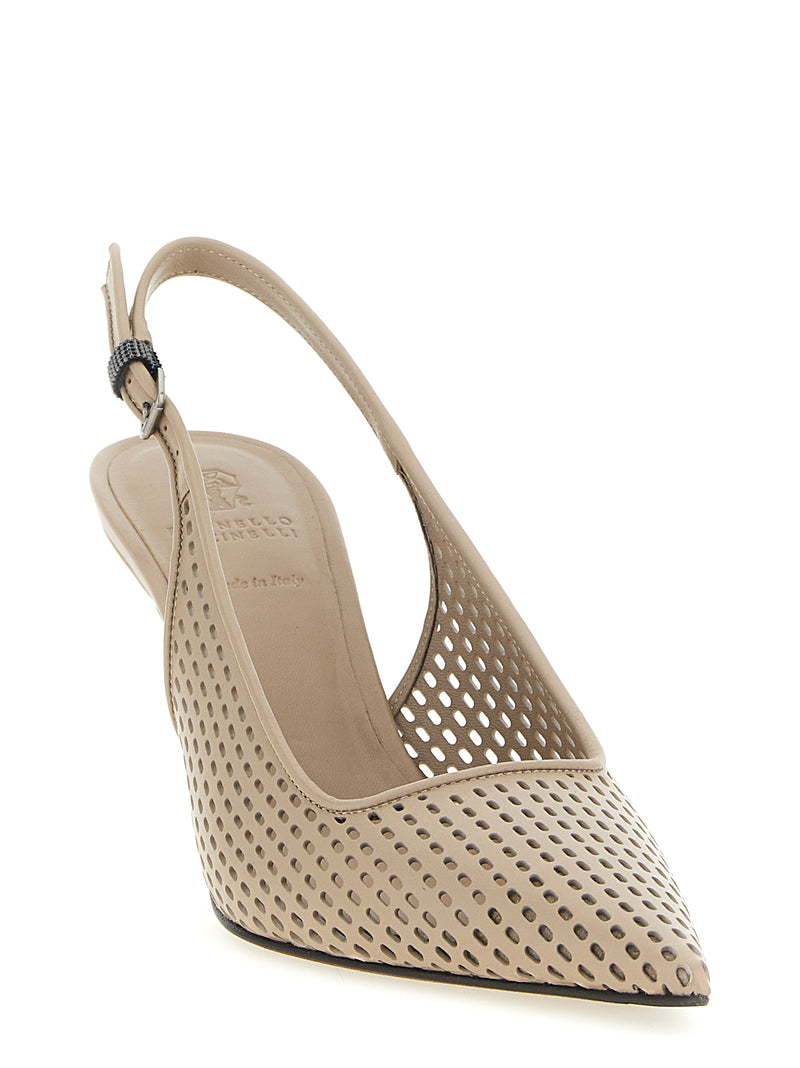 Brunello Cucinelli Brunello Cucinelli Net Calf Slingback