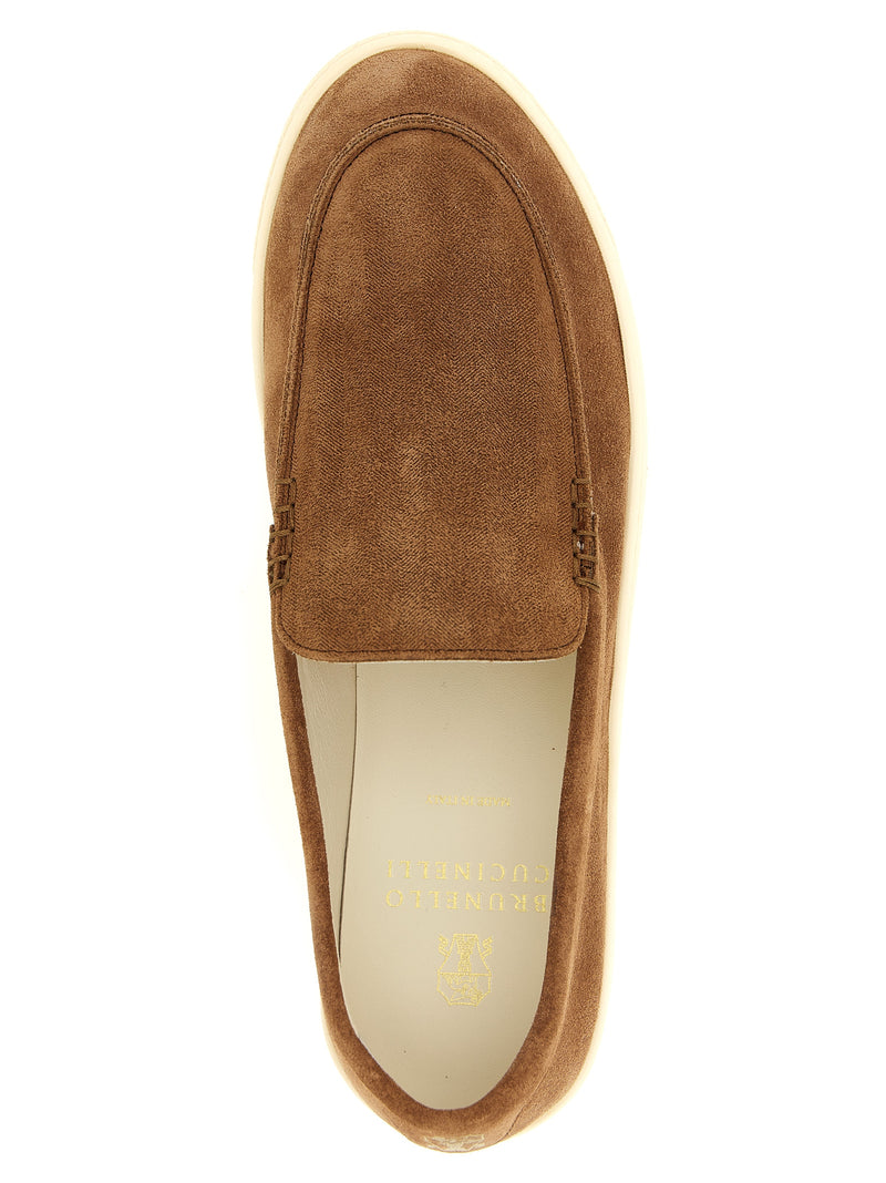Brunello Cucinelli Brunello Cucinelli Suede Chevron Loafers