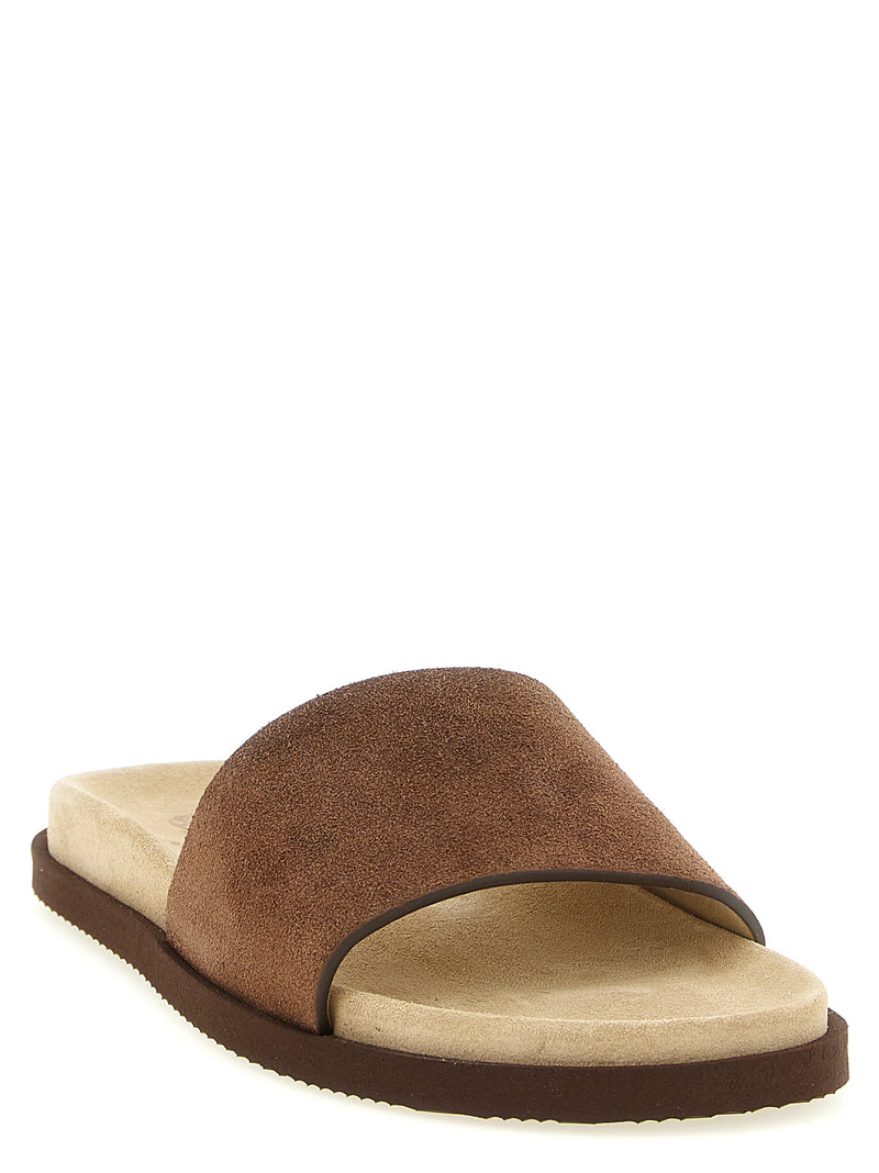 Brunello Cucinelli Suede Slides - Suede - Style 6CAY70 | Urbalenti | Urb... | Urbalenti™ NYC