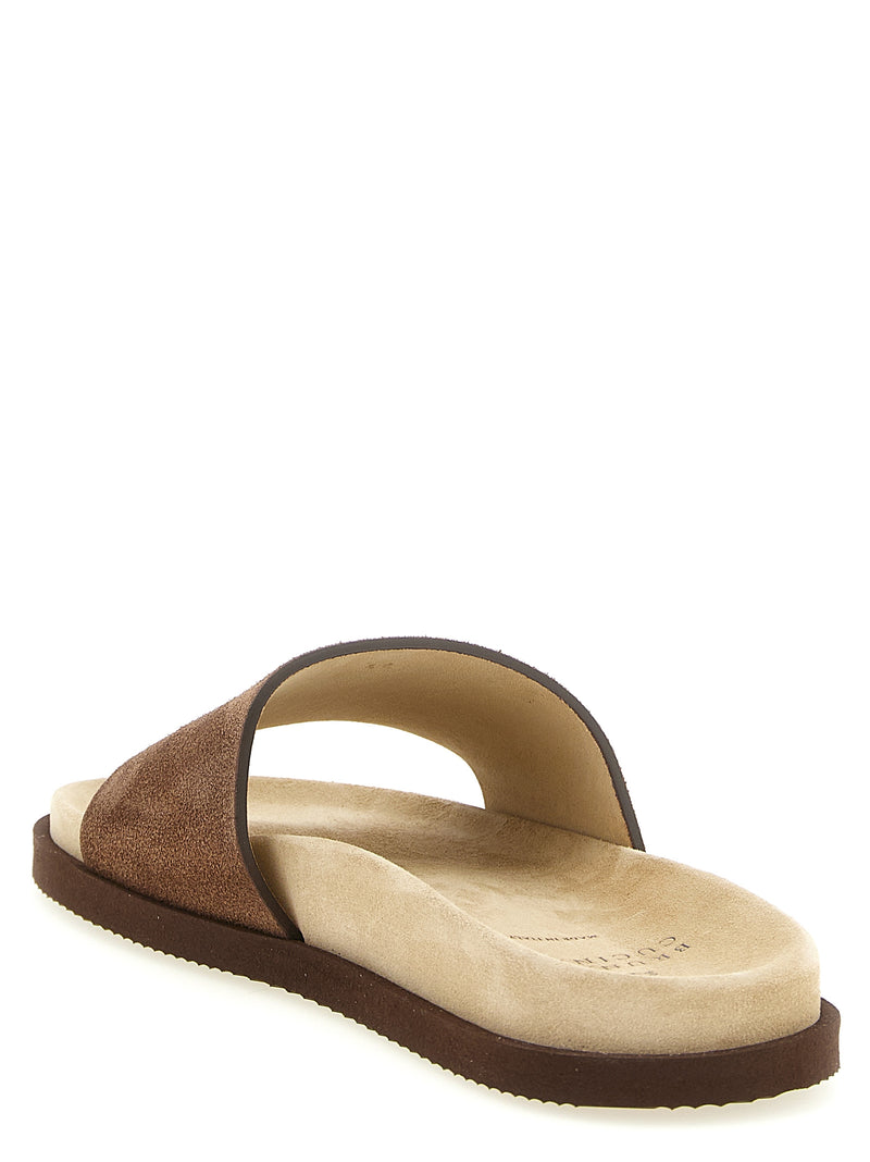 Brunello Cucinelli Suede Slides - Suede - Style 6CAY70 | Urbalenti | Urb... | Urbalenti™ NYC