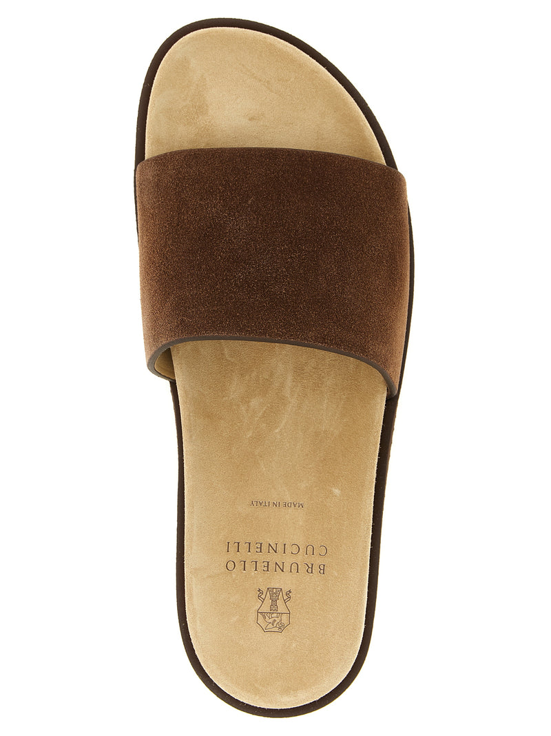 Brunello Cucinelli Suede Slides - Suede - Style 6CAY70 | Urbalenti | Urb... | Urbalenti™ NYC