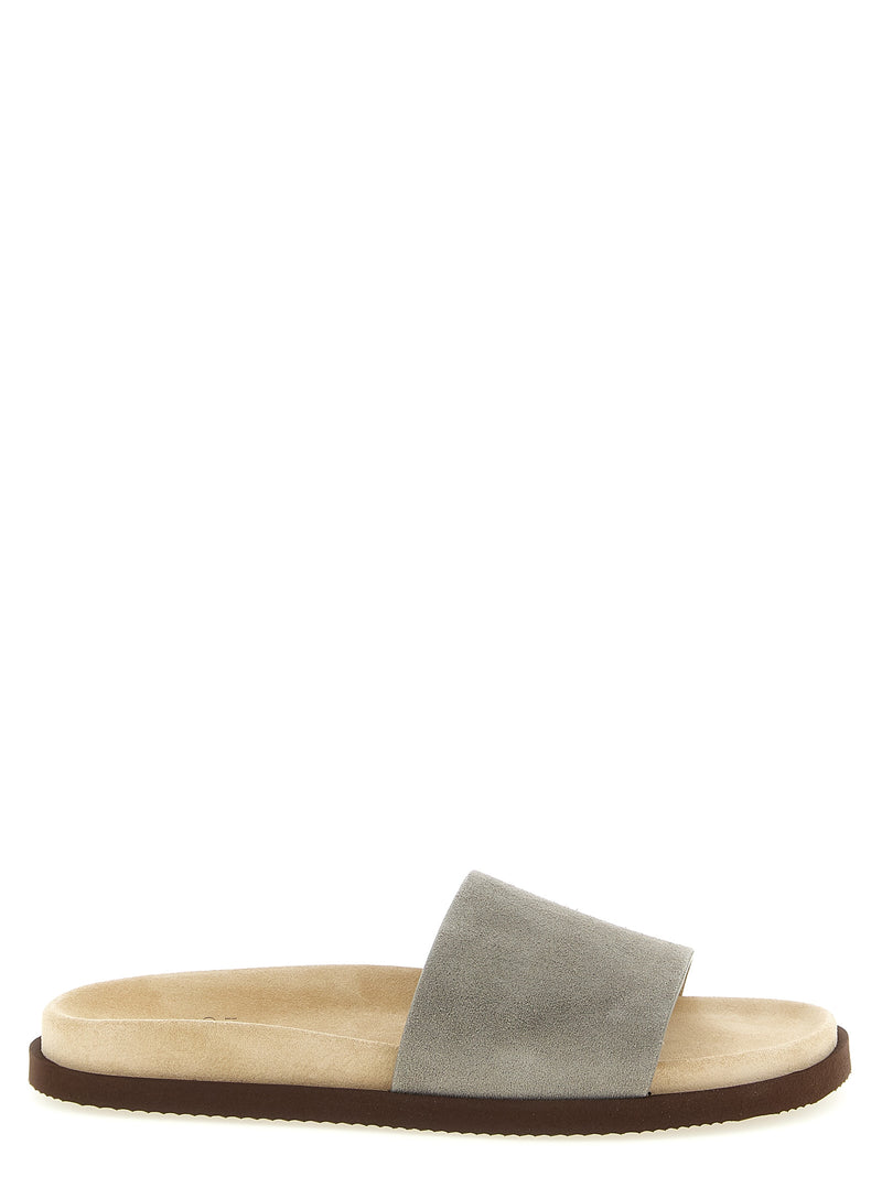 Brunello Cucinelli Suede Slides - Suede - Style 6CDK54 | Urbalenti | Urb... | Urbalenti™ NYC