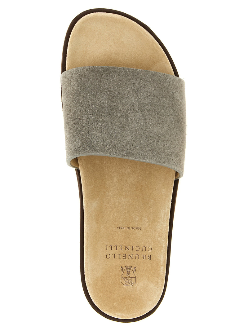 Brunello Cucinelli Suede Slides - Suede - Style 6CDK54 | Urbalenti | Urb... | Urbalenti™ NYC