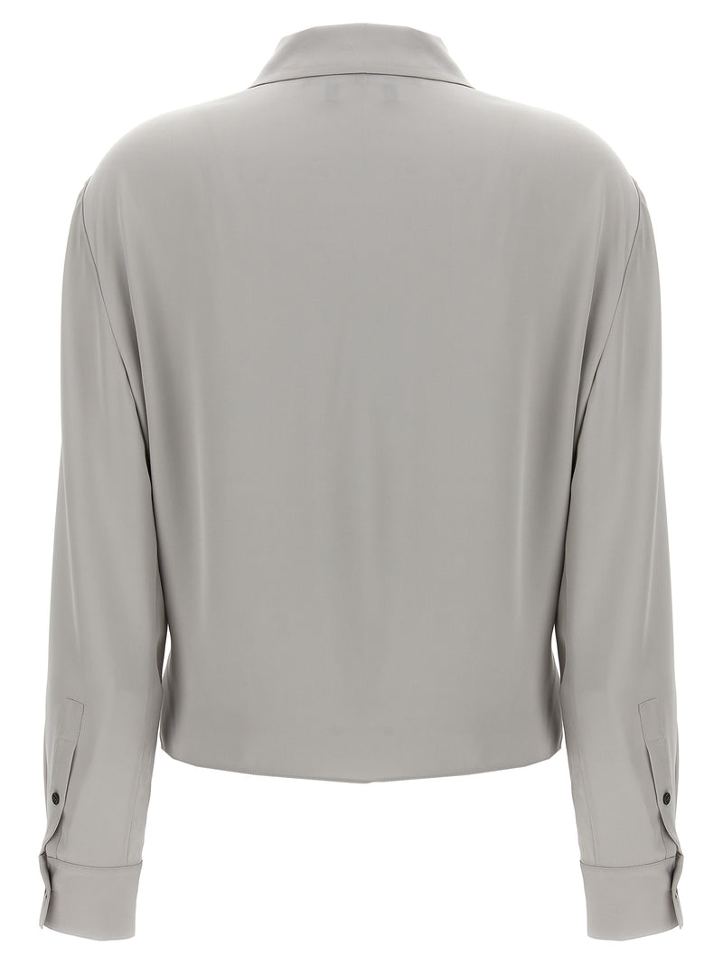 Theory Pk Label Wrap Blouse Variant 2 | Urbalenti™ NYC