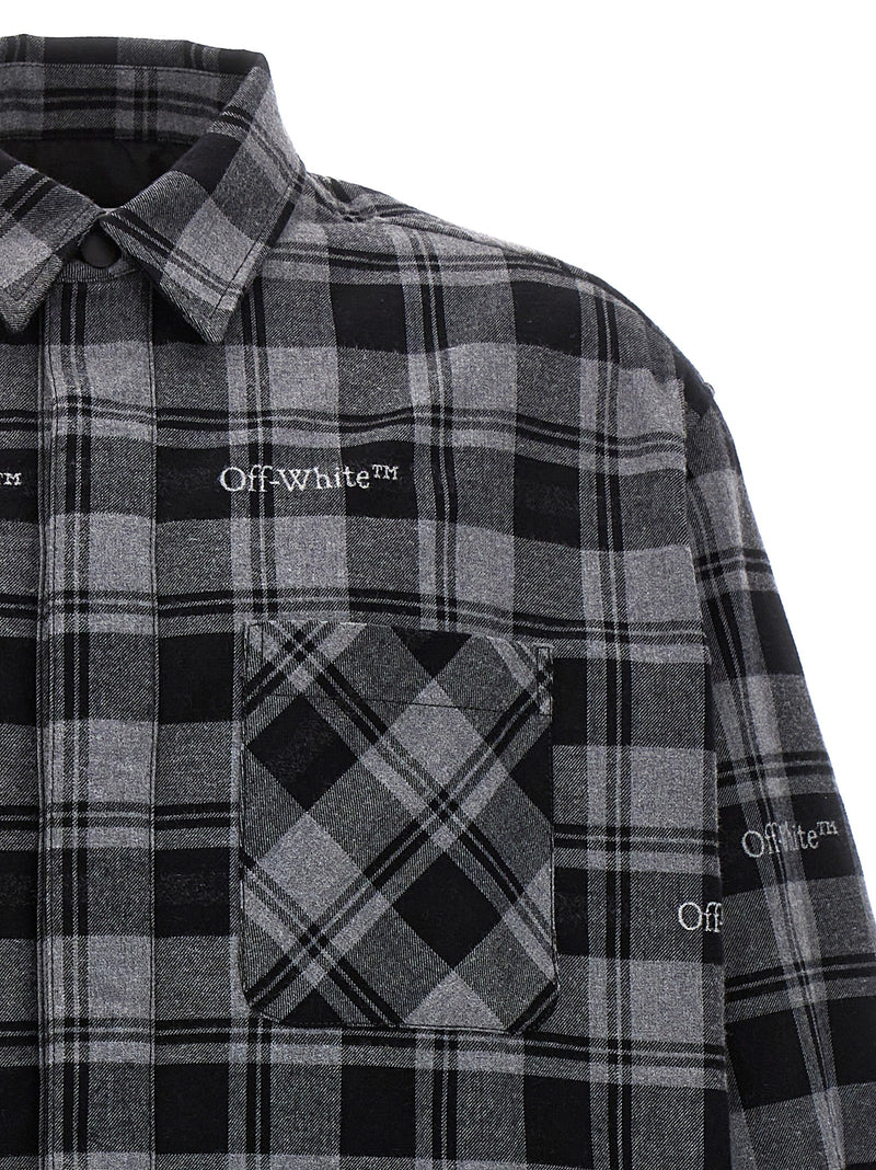 Off White Check Flannel Padded Jacket | Urbalenti™ NYC