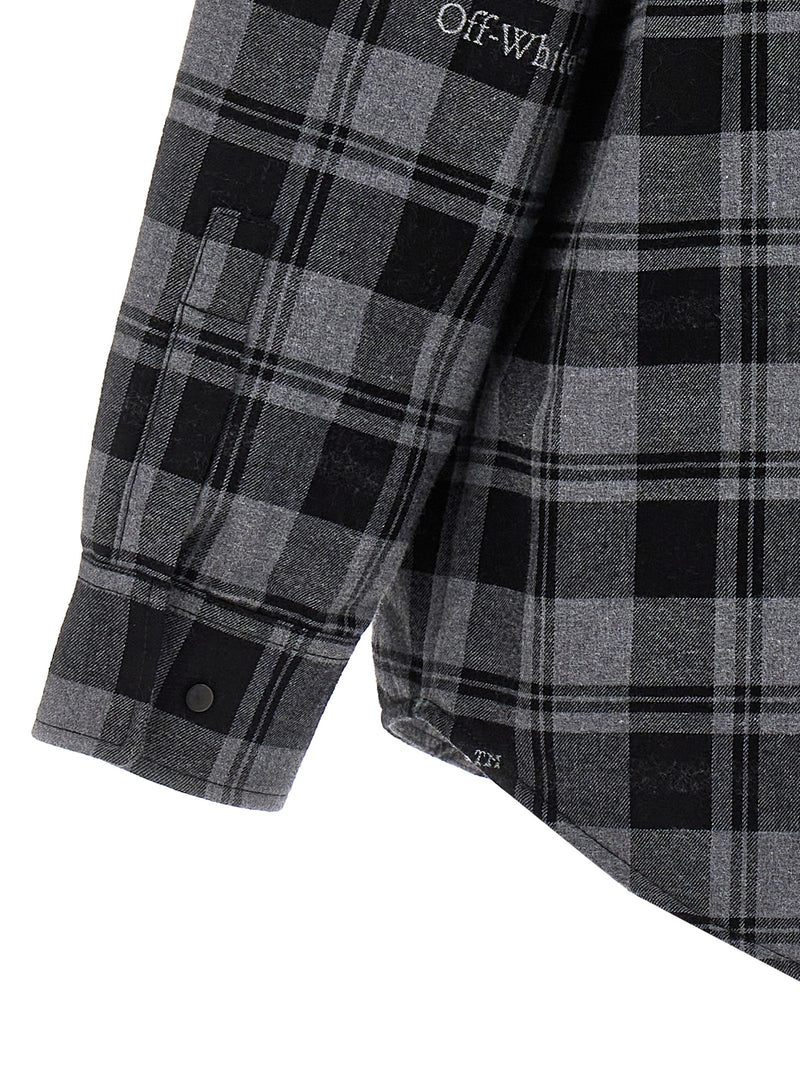 Off White Check Flannel Padded Jacket | Urbalenti™ NYC