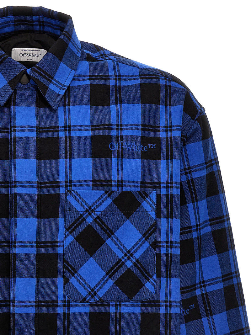 Off White Check Flannel Overshirt | Urbalenti™ NYC