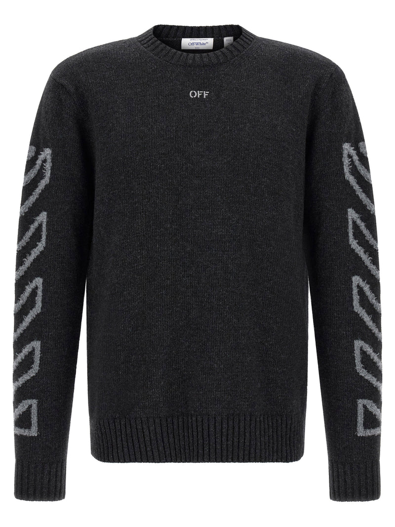 Off White Off White Diag Arrow Fuzzy Sweater With Intarsia