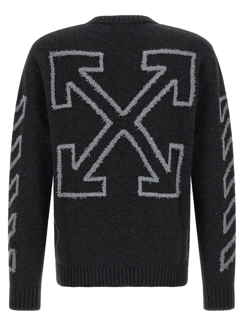 Off White Off White Diag Arrow Fuzzy Sweater With Intarsia