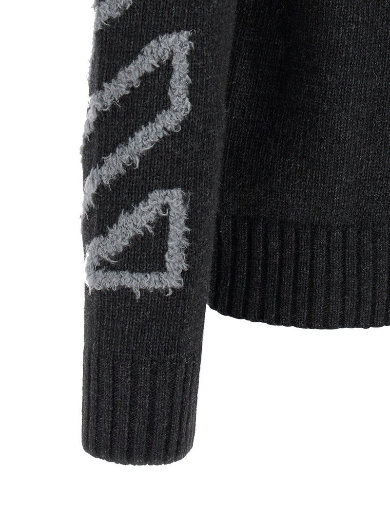 Off White Off White Diag Arrow Fuzzy Sweater With Intarsia