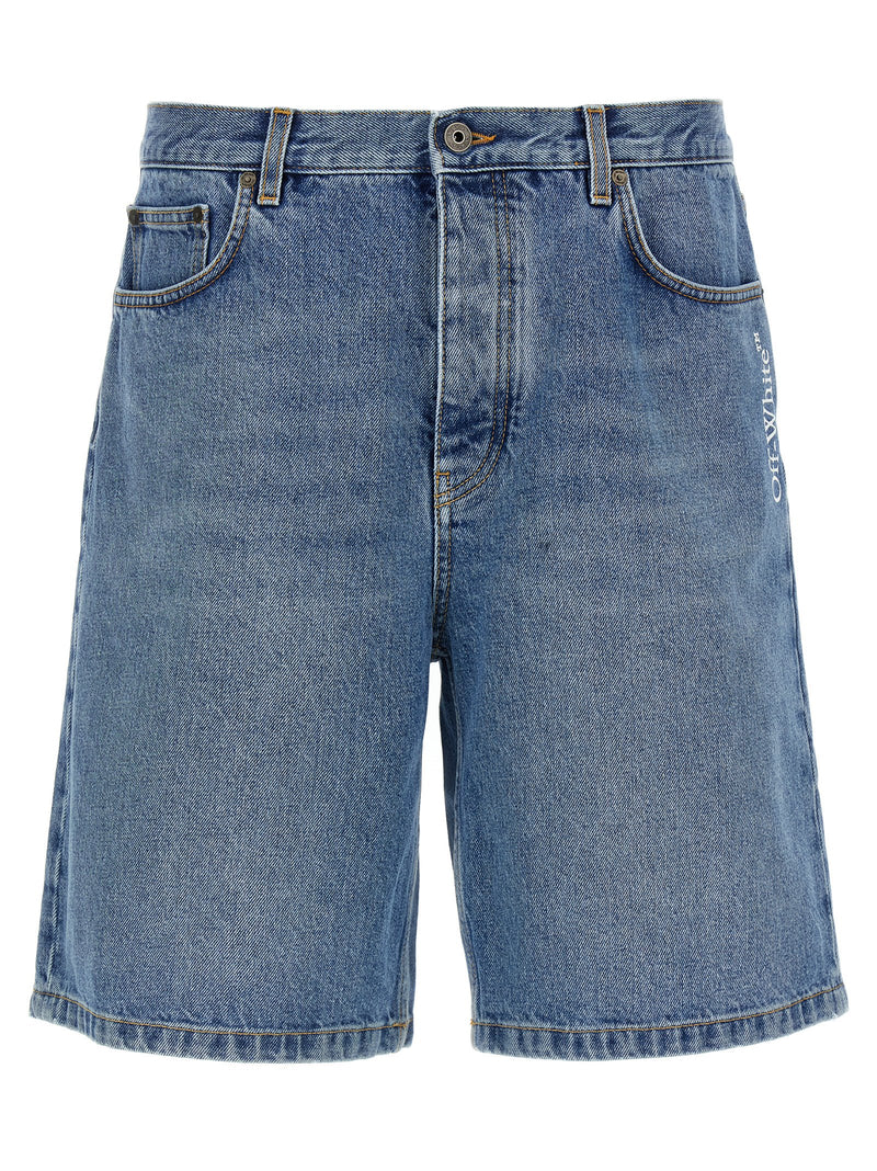 Off White Half Arrow Bermuda Shorts - Cotton Denim | Urbalenti | Urbalen... | Urbalenti™ NYC