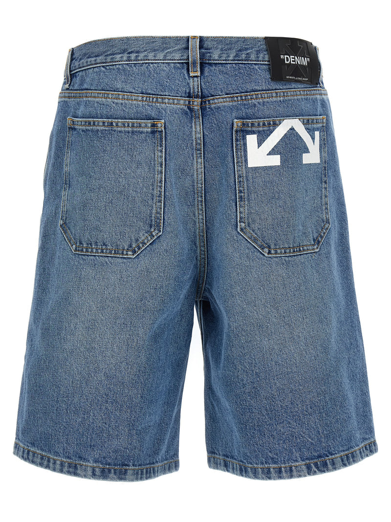 Off White Half Arrow Bermuda Shorts - Cotton Denim | Urbalenti | Urbalen... | Urbalenti™ NYC