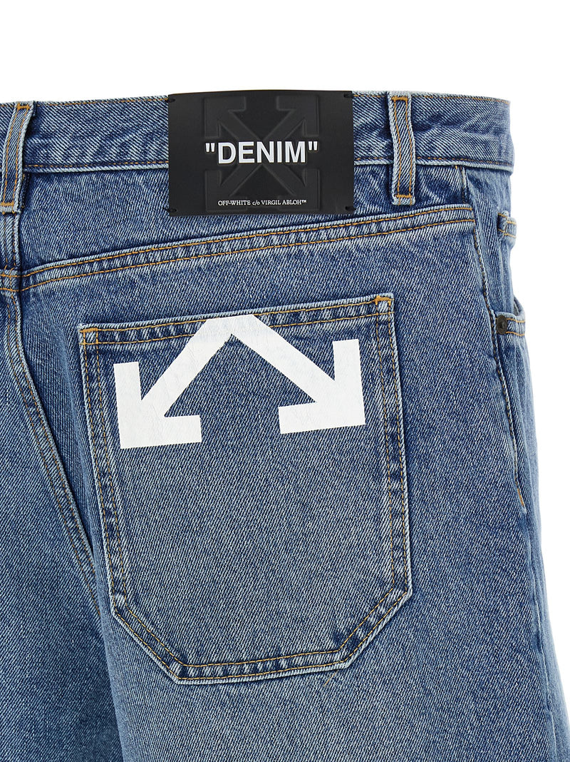 Off White Half Arrow Bermuda Shorts - Cotton Denim | Urbalenti | Urbalen... | Urbalenti™ NYC