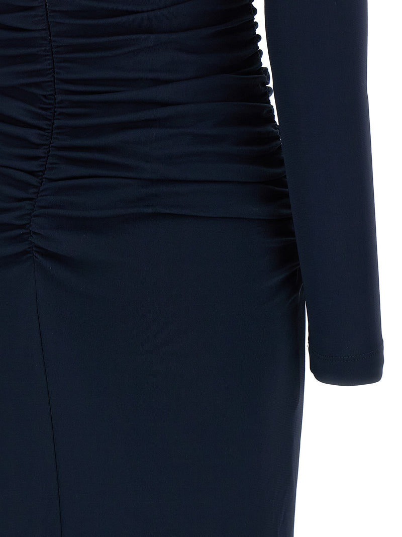 Carolina Herrera Carolina Herrera Off-shoulder 3/4 Slv Ruched Midi Dress