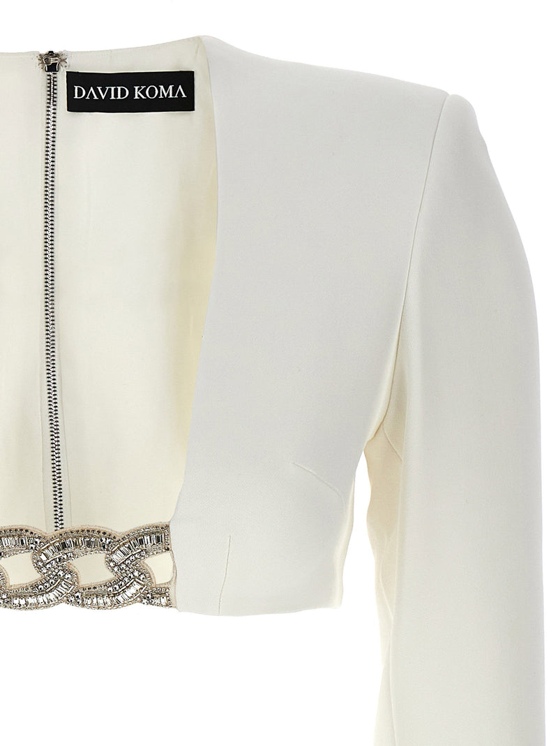 David Koma David Koma Top 3d Crystsal Chain And Square Neck