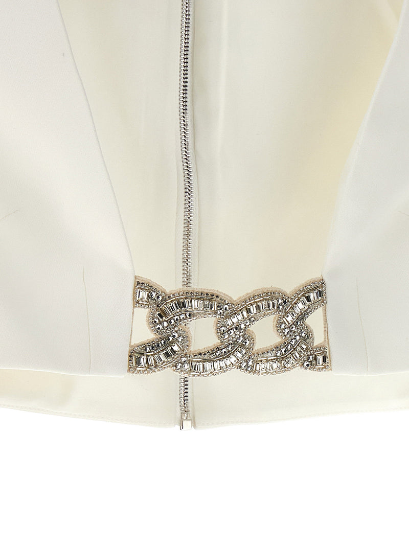 David Koma David Koma Top 3d Crystsal Chain And Square Neck