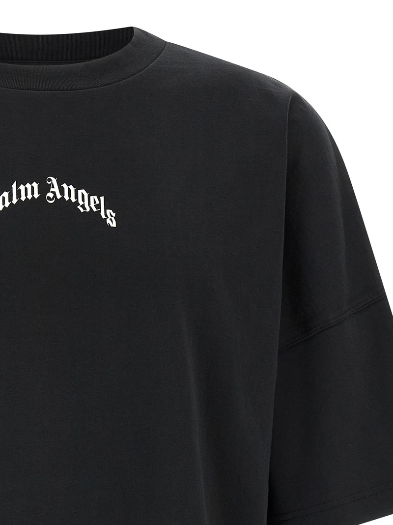 Palm Angels Back Curved Logo T-Shirt | Urbalenti™ NYC