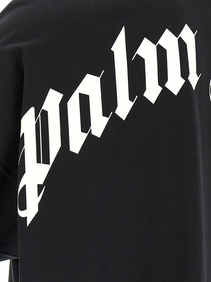 Palm Angels Back Curved Logo T-Shirt | Urbalenti™ NYC